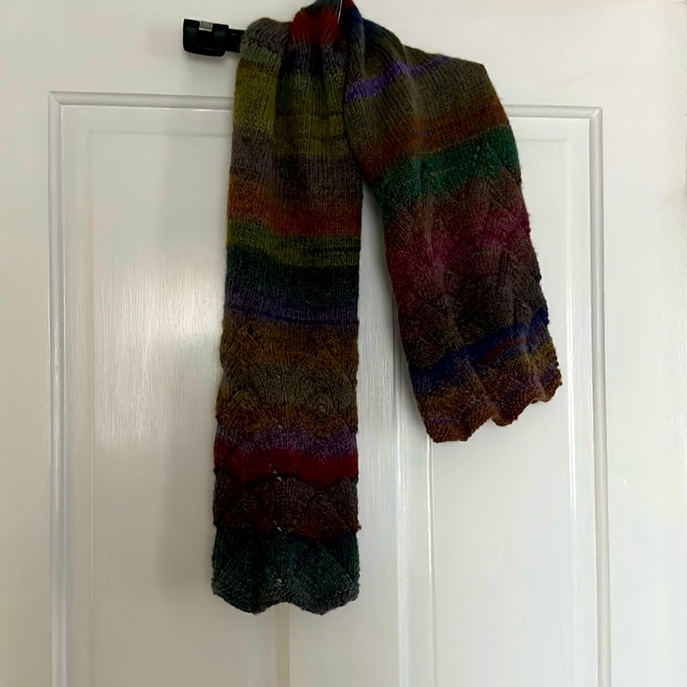 Hand-knit wool scarf